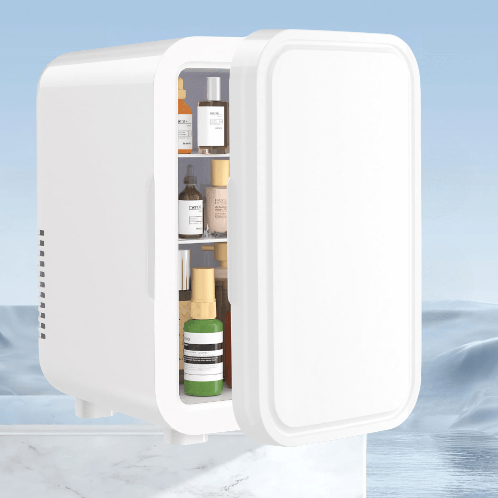 Portable Mini Fridge with 6L capacity featuring cooling and warming functions, ideal for beverages at home, office, or on the go. 0